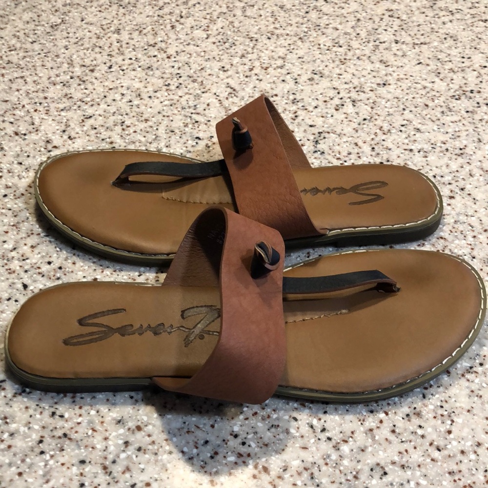 Seven7 Leather Slip on Sandal